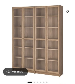 Librería BILLY Ikea con puertas de cristal
