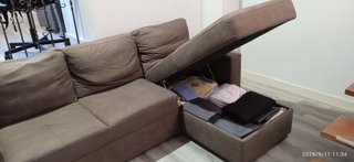Sofá Cama 3 Plazas con Chaise Longue y Canapé