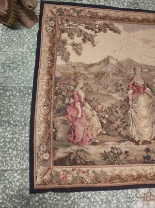 Gran tapiz francés antiguo