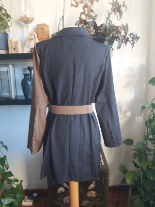 Vestido Blazer Asimétrico Bicolor