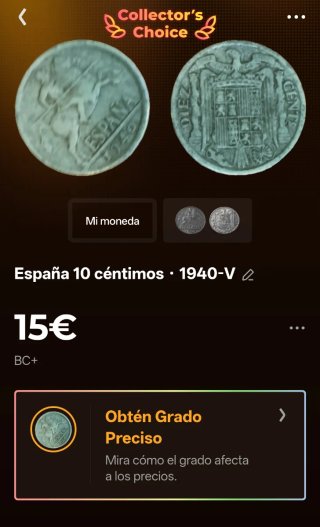Moneda 10 céntimos España 1940