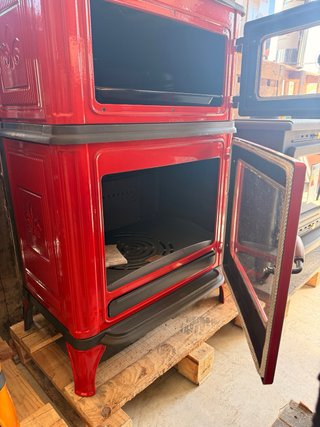 Chimenea de Leña de Fundición Roja