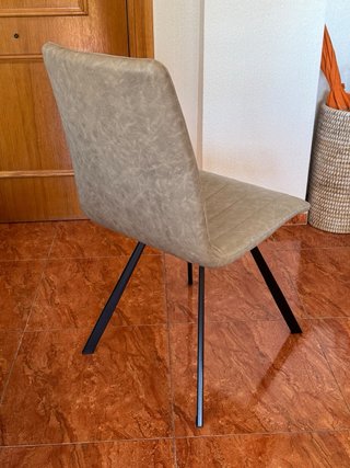 Conjunto 4 sillas salón gris/beige