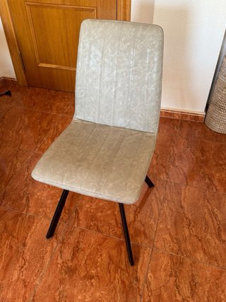 Conjunto 4 sillas salón gris/beige