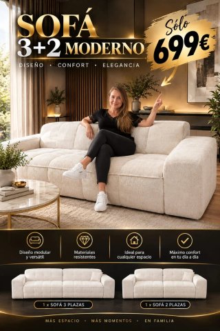 Conjunto de Sofás 3+2 Plazas Oferta