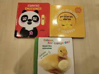 Pack 3 libros sensoriales infantiles olores sonido