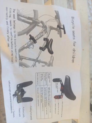 Kit Asiento Delantero Bici para Niños
