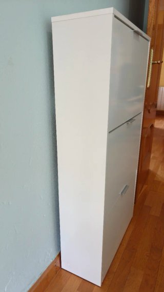Armario zapatero 3 puertas blanco