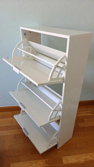 Armario zapatero 3 puertas blanco