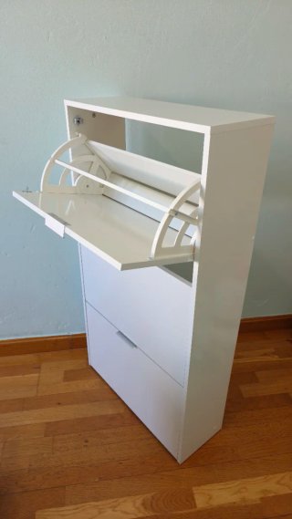 Armario zapatero 3 puertas blanco