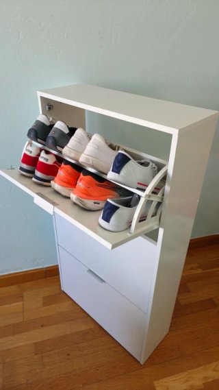 Armario zapatero 3 puertas blanco