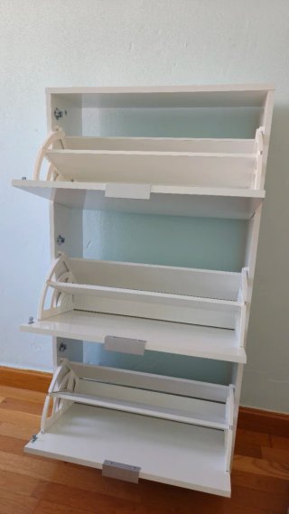 Armario zapatero 3 puertas blanco