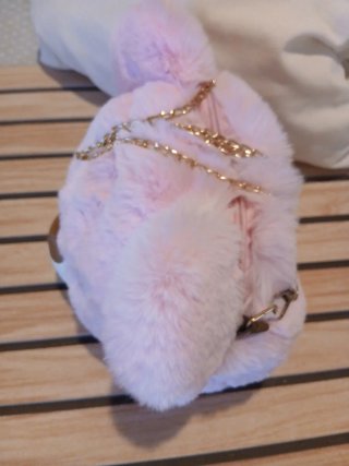 Bolso de Peluche con Forma de Oso Rosa