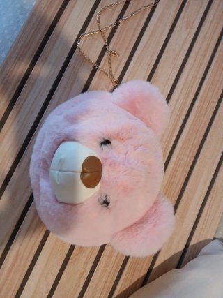Bolso de Peluche con Forma de Oso Rosa