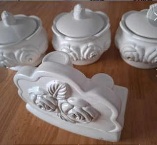Set cucina 3 barattoli e portabicchieri