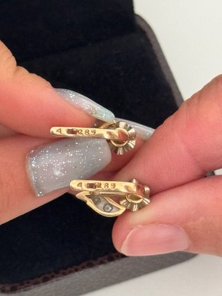 Pendientes Vintage Oro 14k Diamantes Naturales