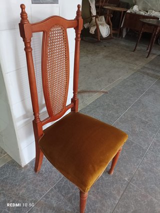 Sillas comedor madera ratán