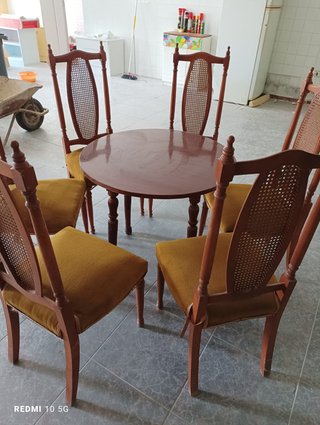 Sillas comedor madera ratán