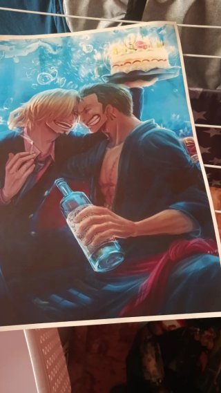 Figura y póster anime de one piece