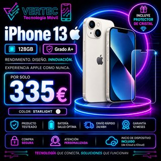 iPhone 13 128GB Starlight Seminuevo