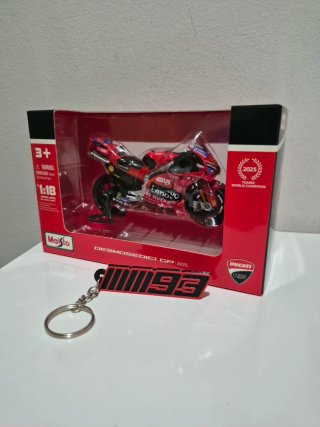 Pack Moto Maisto y Llavero Marc Márquez 93