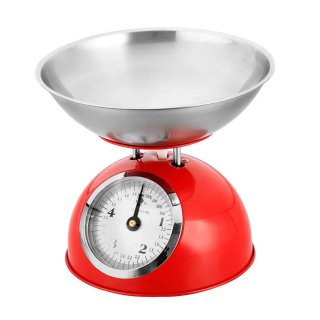 Báscula Cocina Retro Klack Roja