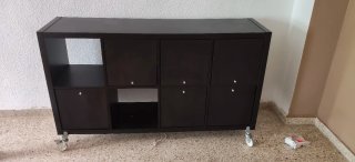 Estantería Ikea Negra con Ruedas
