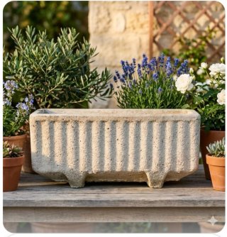 2 Jardineras de granito rectangular