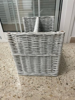 Cesta de Mimbre Blanca