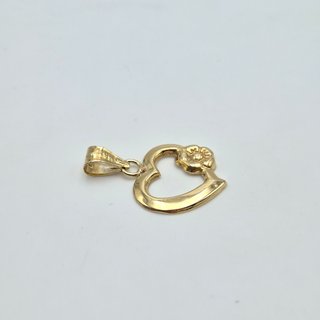 Colgante Corazón Flor Oro 18K 1,04gr