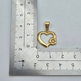 Colgante Corazón Flor Oro 18K 1,04gr