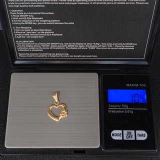 Colgante Corazón Flor Oro 18K 1,04gr