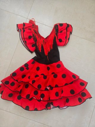 Traje Flamenca Bebé Lunares Rojo