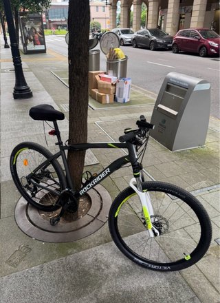 Bicicleta Rockrider Negra/Verde para personas alta