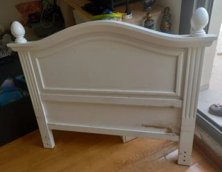 REGALO, Cabecero de madera blanco para cama de 90