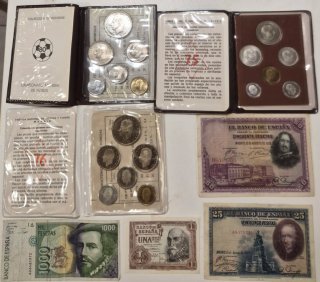 Lote Billetes y Monedas España
