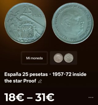 Moneda 25 Pesetas Franco 1957