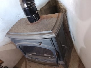 Chimenea Hierro Fundido Puerta Cristal