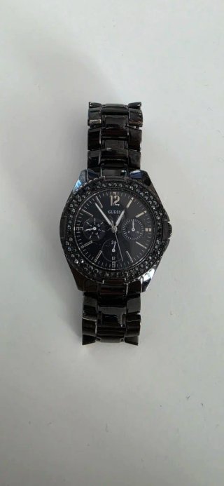 Reloj Guess Negro con Bisel Brillante
