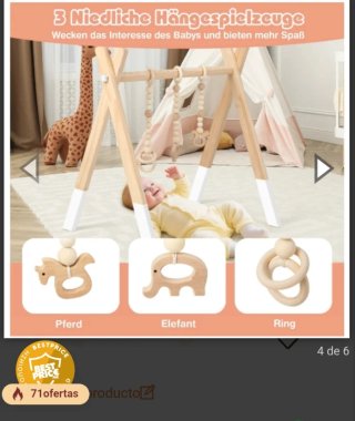 Gimnasio de madera para bebés Costway (3+ meses)