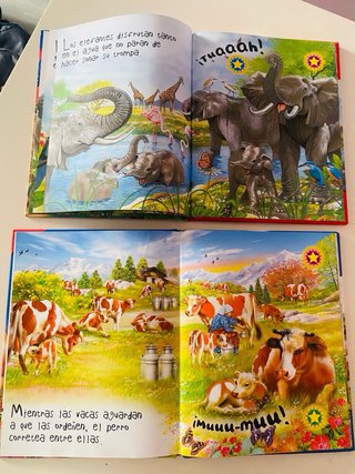 Lote de libros de sonidos se la selva y granja