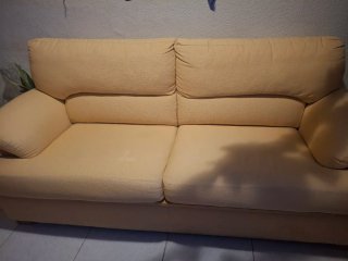 Sofá de 3 plazas amarillo/ limón claro