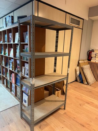 Estantería Metálica con Baldas de Madera