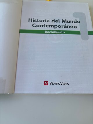 Historia del mundo contemporáneo 1 Bachillerato