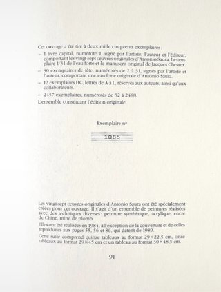Litografía Saura 1990