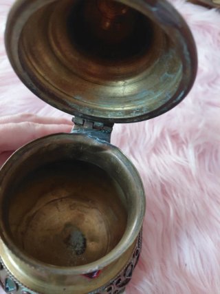 Juego de Té Árabe de Latón con Pedrería