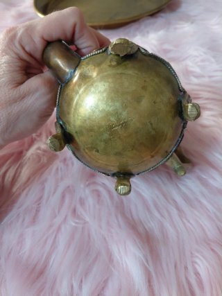 Juego de Té Árabe de Latón con Pedrería