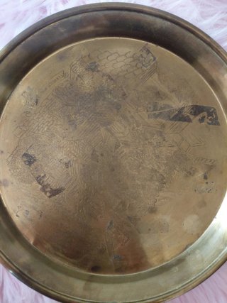 Juego de Té Árabe de Latón con Pedrería
