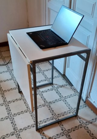 Mesita Auxiliar Abatible Blanca