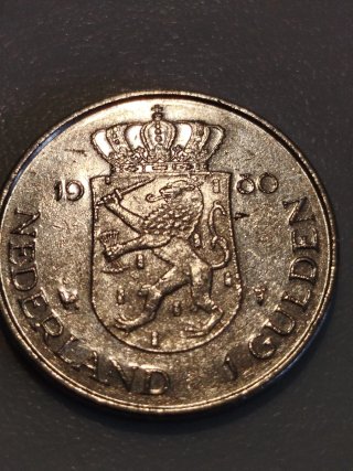 Moneda 1 Gulden Holanda 1980